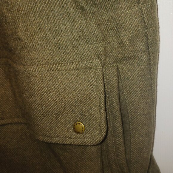 Orvis Wool & Leather Hunting Shooting Field Jacket L Herringbone Lined Full Zip - Picture 8 of 15